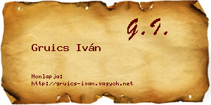 Gruics Iván névjegykártya